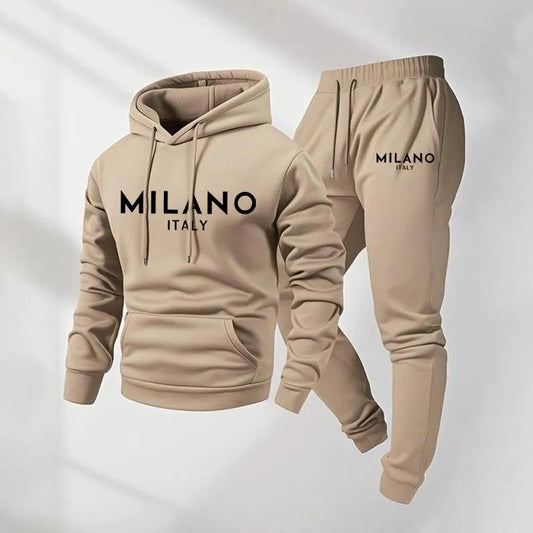 Men's Milano Printed Hoodie and Drawstring Sweatpants Set