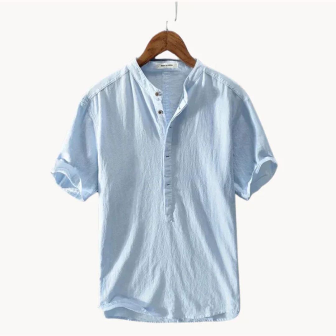 Men’s Grandad Collar Shirt – Soft, Light & Airy