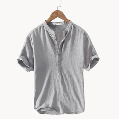 Men’s Grandad Collar Shirt – Soft, Light & Airy