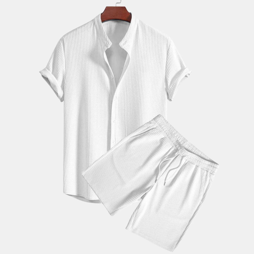 Waffle Relaxed Button-Up Set – Effortless Comfort