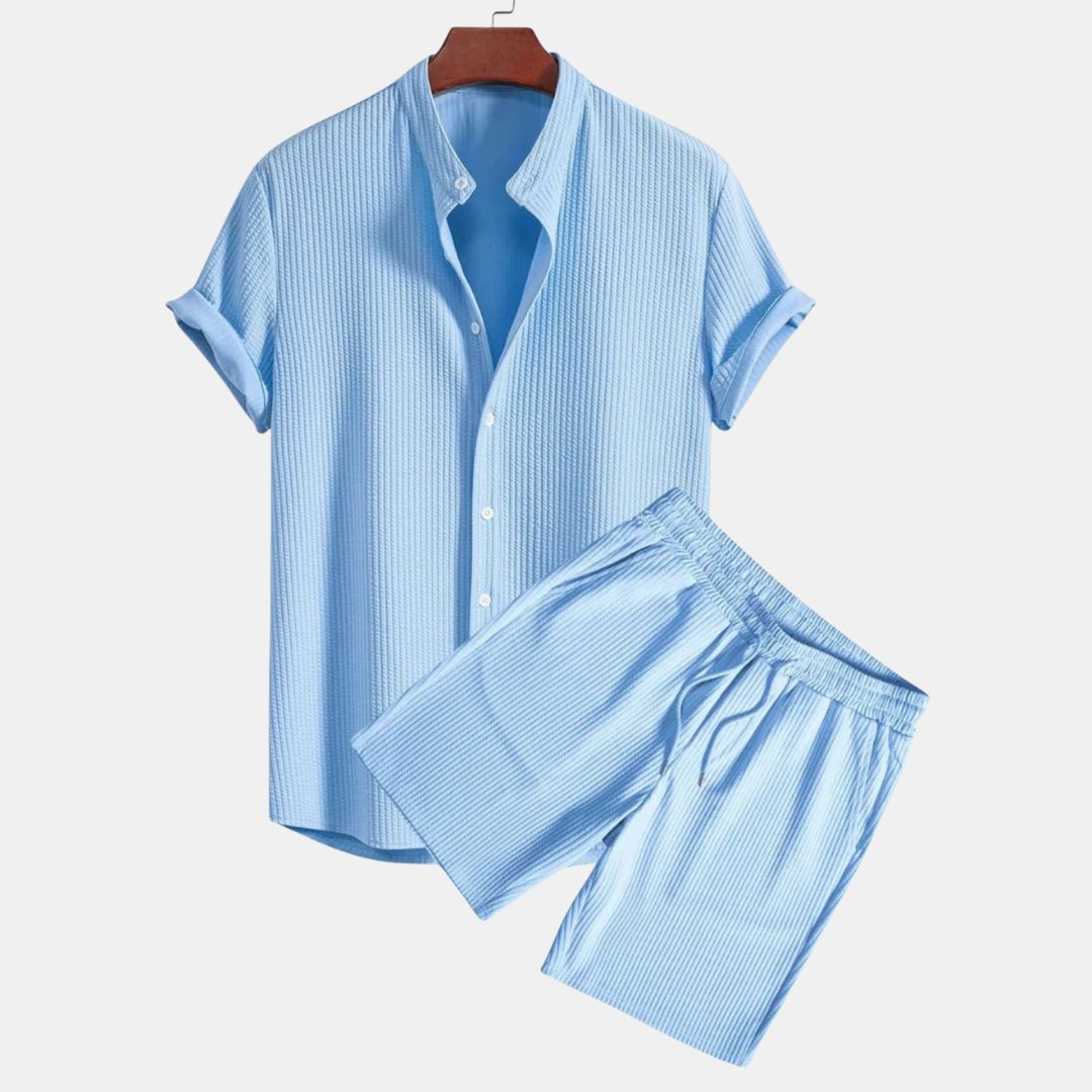 Waffle Relaxed Button-Up Set – Effortless Comfort