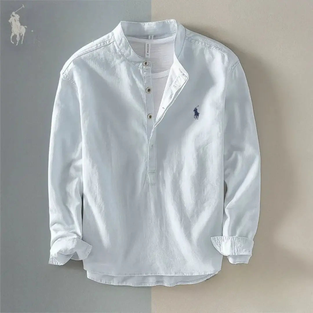Men’s Cotton-Linen Grandad Shirt