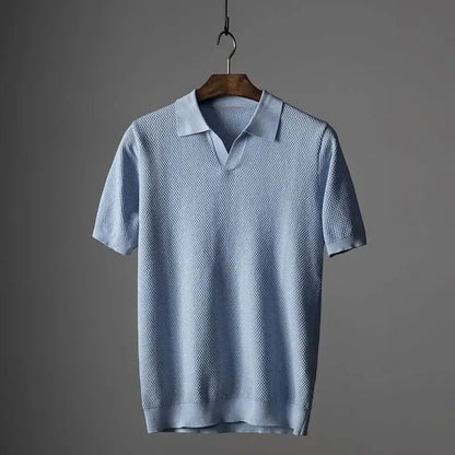 Men’s Knit-Collar Polo Shirt